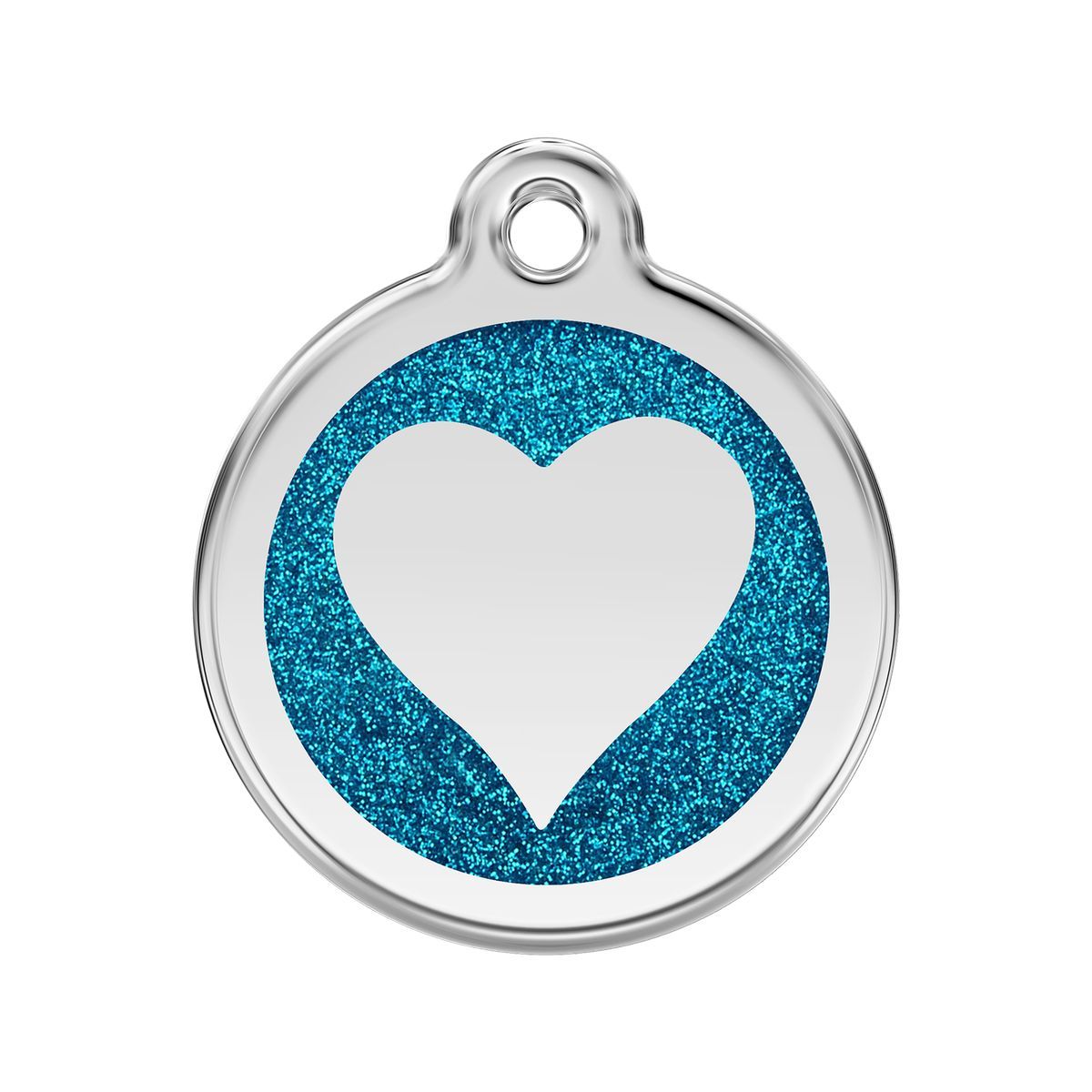 Red Dingo Placa Identificación Glitter - Corazón