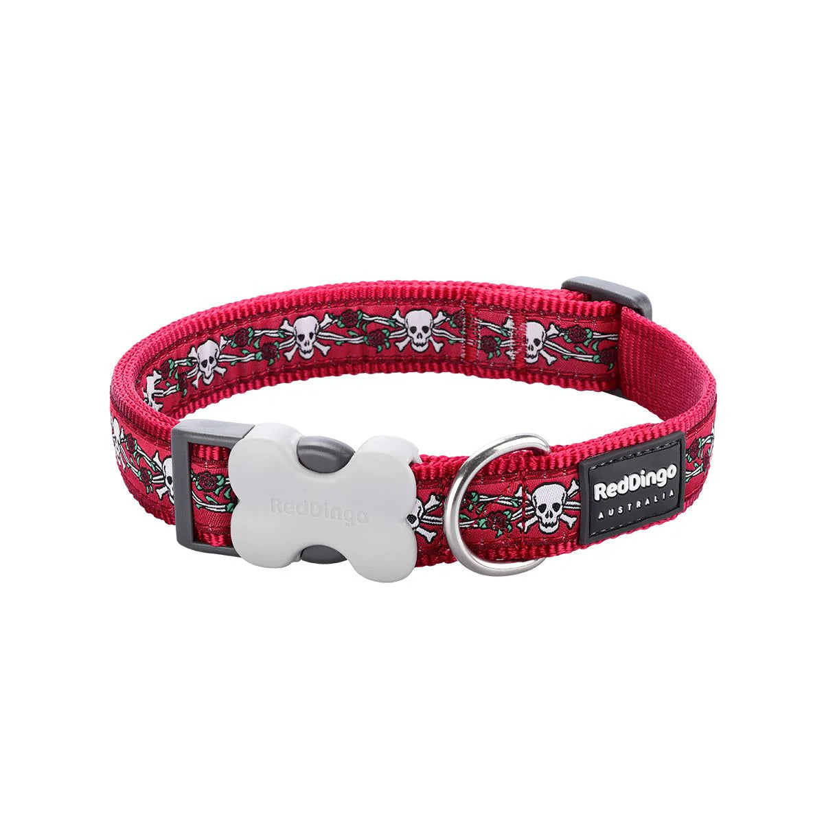 Red Dingo Collar para Perro - Calavera y Rosas